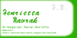 henrietta mavrak business card